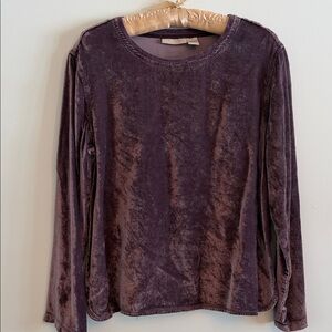 J. Jill Velvet Long Sleeve Top - Rich Purple